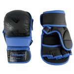 Перчатки ММА BoyBo Wings, кожа, черно-синии