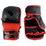 Перчатки ММА BoyBo Wings, кожа, черно-красные