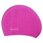 Шапочка для плавания Elous EL007, рельефная, для длинных волос, силиконовая, розовая