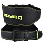 Пояс тяжелоатлетический BoyBo "Premium" BBW650, Кожа, черно-зеленый