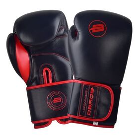 Перчатки боксерские BoyBo Rage BBG200, кожа, черный-красный