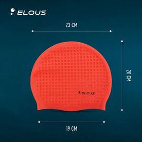 Шапочка для плавания Elous EL004, силиконовая, рельефная, цвет коралловый