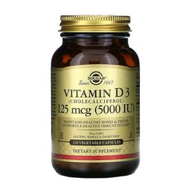 Solgar Vitamin D3 (холекальциферол) 125 мкг 5000 IU (МЕ) 120 растительных капсул