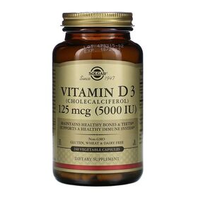 Solgar Vitamin D3 (холекальциферол) 125 мкг 5000 IU (МЕ) 240 растительных капсул