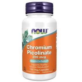 NOW Chromium Picolinate 200 мкг 100 веган капсул