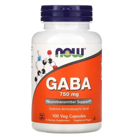 NOW GABA 750 мг 100 веган капсул