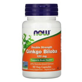 NOW Ginkgo Biloba Double Strength 120 мг 50 веган капсул