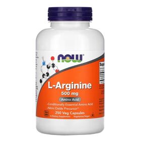 NOW L-Arginine 500 мг 250 веган капсул