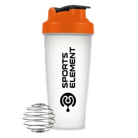 Шейкер Sports Element S01 600 мл белый с черным и оранжевым