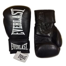 Перчатки боксерские Everlast, черные, натуральная кожа, Пакистан