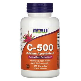 NOW C-500 Calcium Ascorbate 100 веган капсул