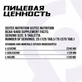 Scitec Nutrition BCAA 6400 125 таблеток