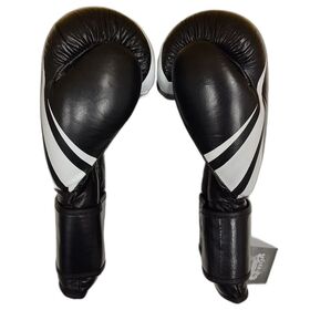 Перчатки боксерские Venum, черные, натуральная кожа, Пакистан