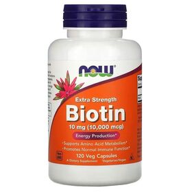 NOW Biotin 10000 мкг 120 веган капсул