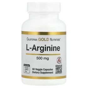 California Gold Nutrition L-Arginine 500 мг 60 веган капсул