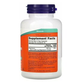 NOW Magnesium Citrate 400 мг 120 веган капсул