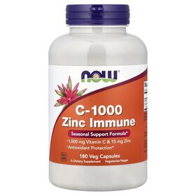 NOW C-1000 Zinc Immune 90 веган капсул