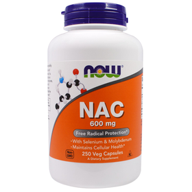 NOW NAC Acetyl Cysteine 600 мг 250 веган капсул