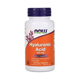 NOW Hyaluronic Acid 50 мг with MSM 60 веган капсул