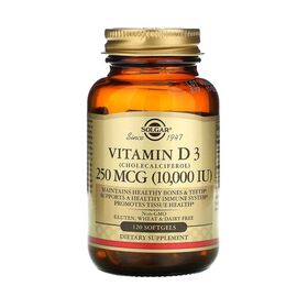 Solgar Vitamin D3 (холекальциферол) 250 мкг 10000 IU (МЕ) 120 желатиновых капсул