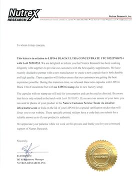 Nutrex Lipo-6 Black Ultra Concentrate (микс Теобромин Синефрин) 60 капсул